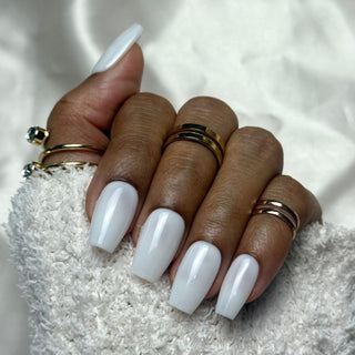 Blanc Perle de Lait - Ballerine Moyen - Mella Nails