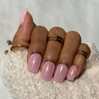 Chrome Rose Poudré - Carré Moyen - Mella Nails