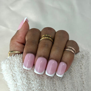 French Rose Poudré - Carré Moyen - Mella Nails