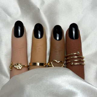 Noir Obsidienne - Carré Moyen - Mella Nails